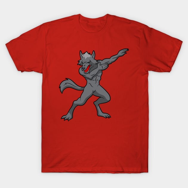 halloween dabbing werewolf T-Shirt by gossiprag